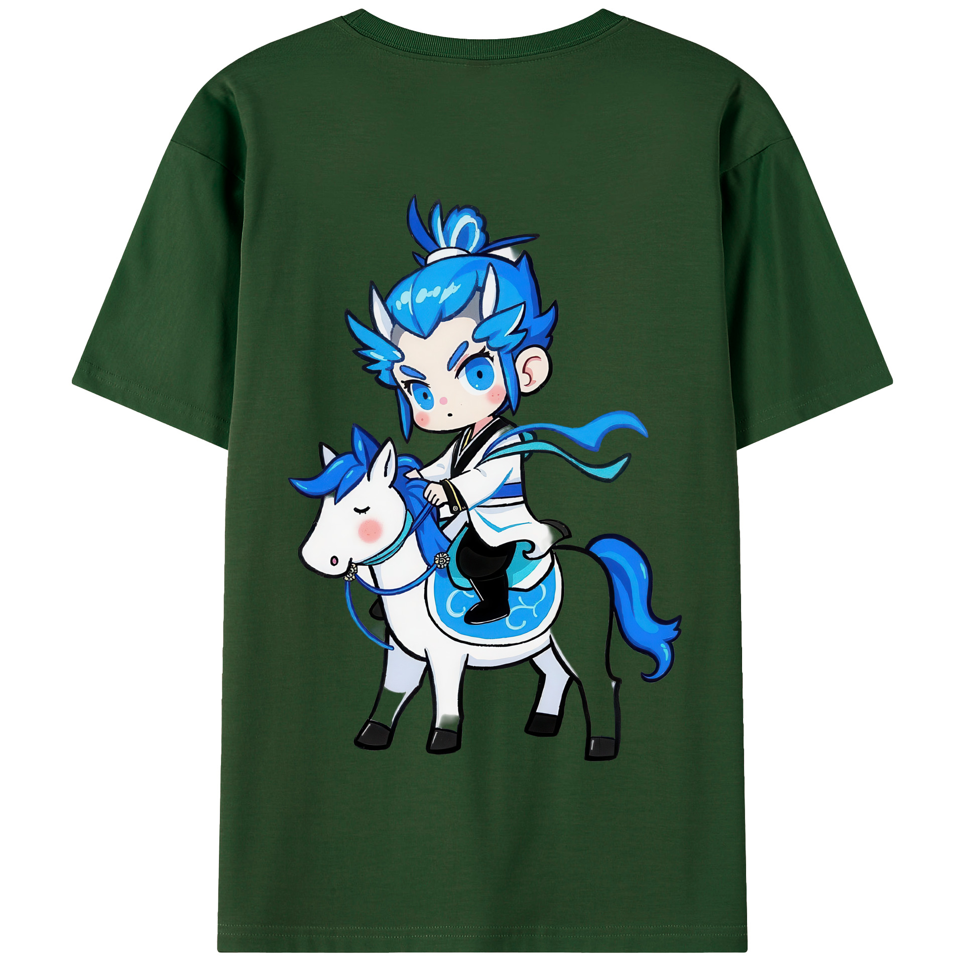 （画像用） Ne Zha 2 ナタ 魔童の大暴れ 綿100％半袖Tシャツ（背面プリント）